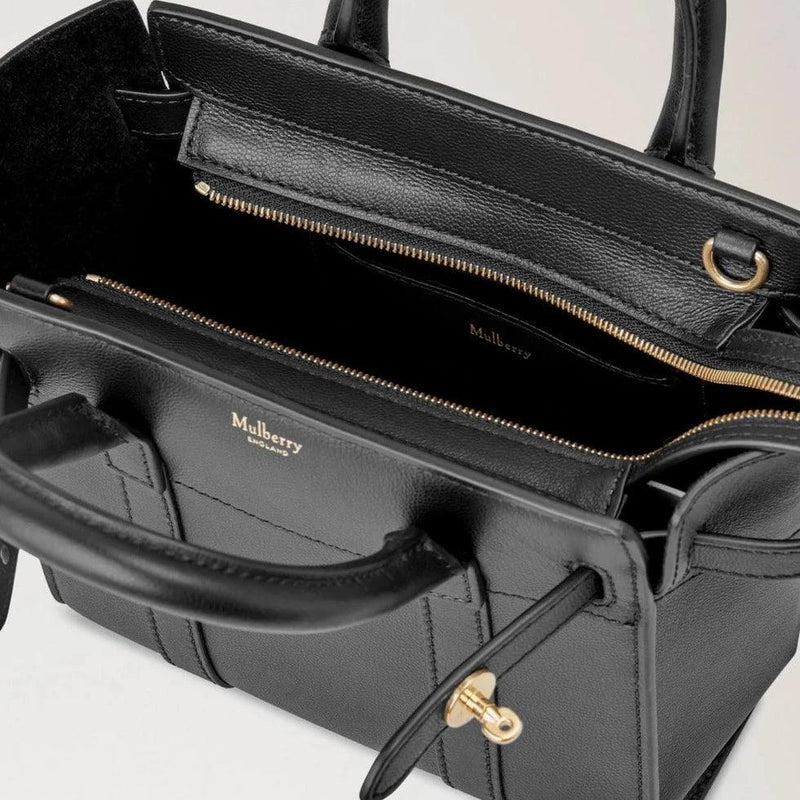 Mulberry Micro Zipped Bayswater Small Classic Grain Black - Bayswater Zipped - RL8237/587A100