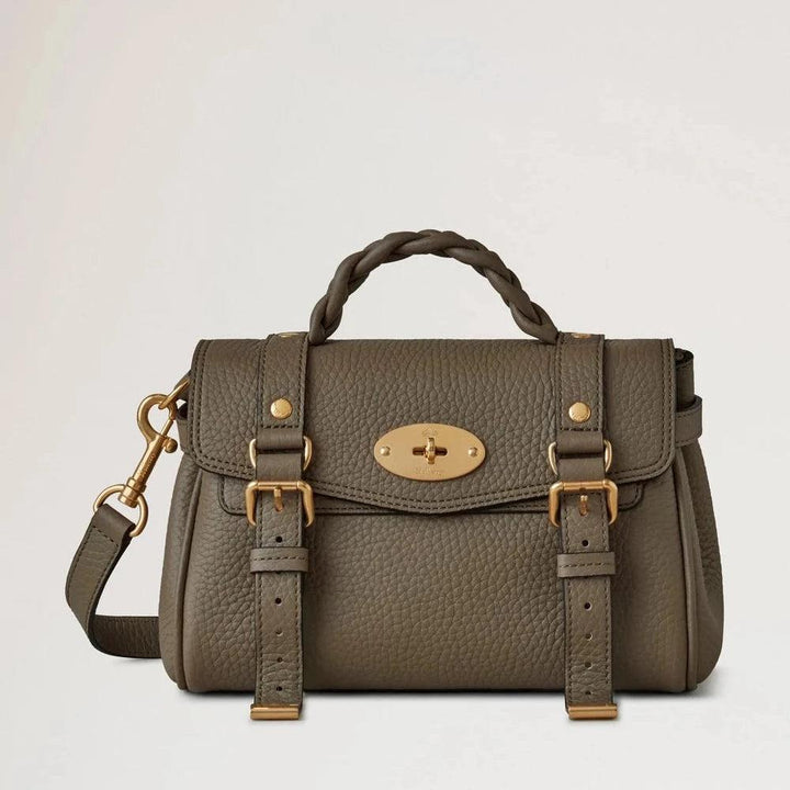 Mulberry Mini Alexa Heavy Grain Linen Green - Alexa Taske - RL6595/736R563