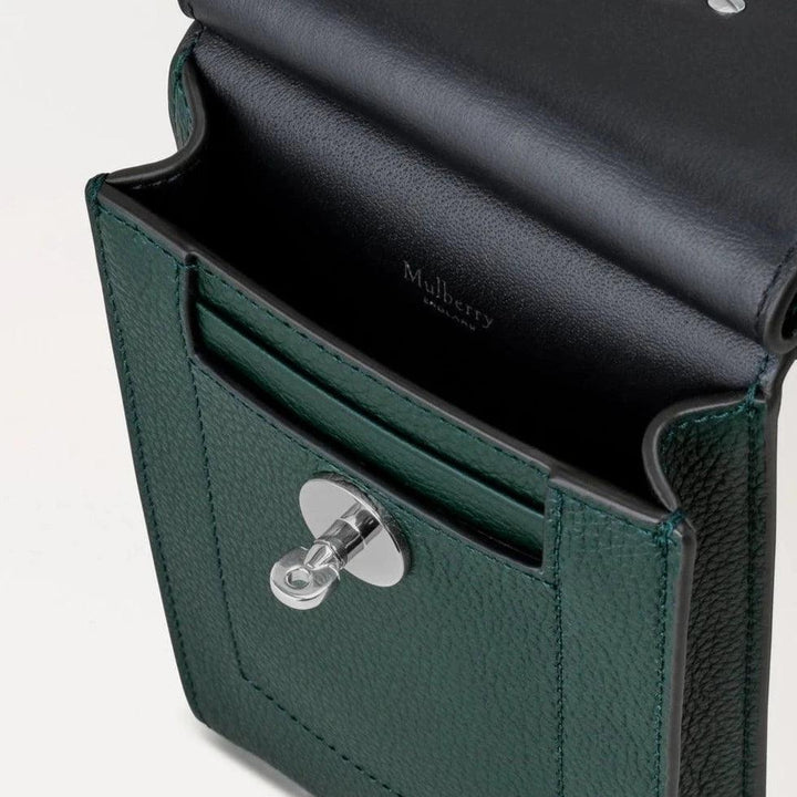 Mulberry Mini Antony Påse liten klassisk grain i mörkgrönt läder, öppen ficka, modell RL6872205Q633