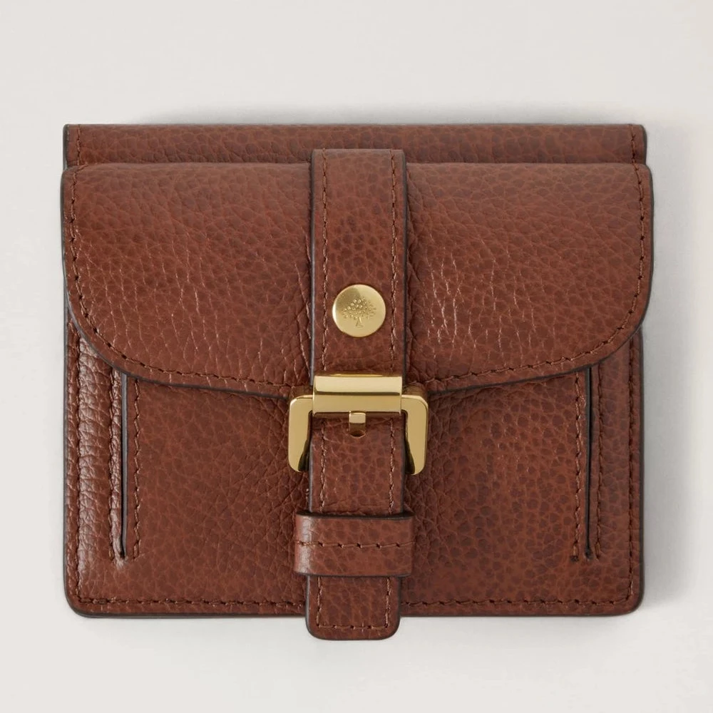 Mulberry Roxanne Wallet Two Tone Oak Small Classic Grain, brun Plånbok i läder med spänne, modell RL8982552G110
