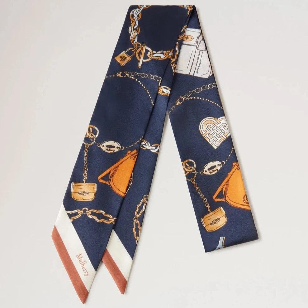Mulberry Skinny Scarf Jewels & Charms - Night Sky/Teak - Tørklæder - VS4814/054U913
