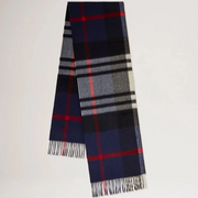 Mulberry Small Check Merino Wool Scarf Night Sky Lancaster Red Halsduk