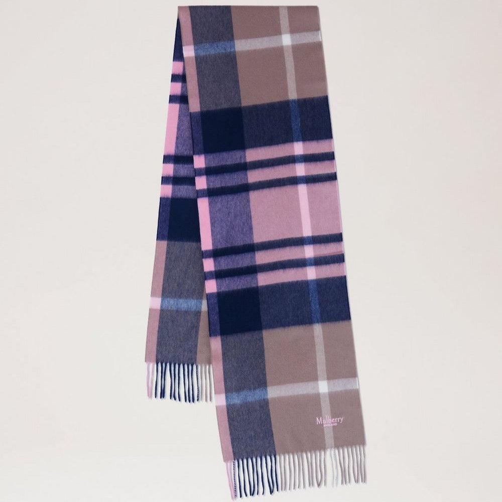 Mulberry Small Check Merino Wool Scarf Sorbet Pink - Tørklæder - VS4319/890J941
