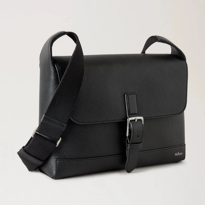 Mulberry Small Chiltern Crossbody Messenger svart liten klassisk grain, elegant läderväska med justerbar rem, modell hh9708205a100