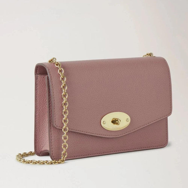 Mulberry Liten Darley Autumn Rose Small Classic Grain i rosa läder med guldkedja, modell RL7791205J997