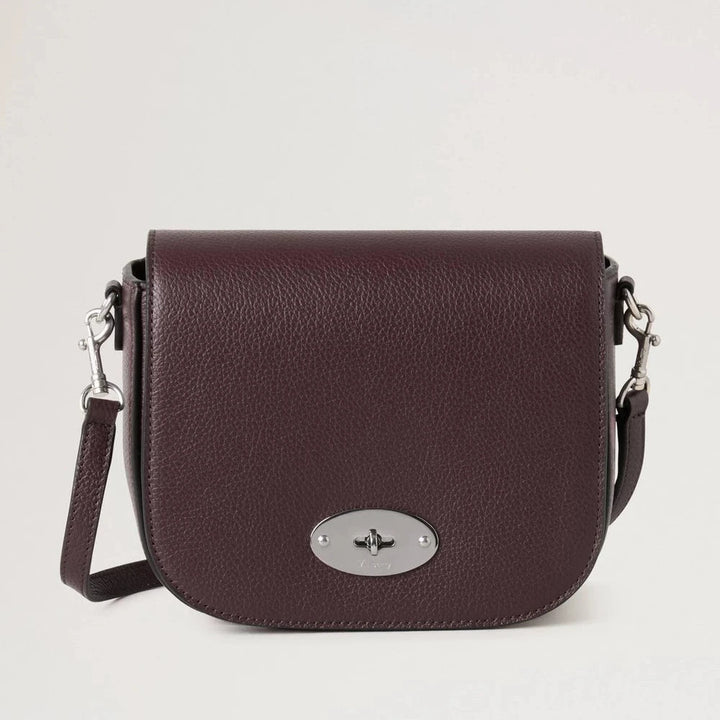 Mulberry Liten Darley Satchel Small Classic Grain Black Cherry, axelväska i mörkt körsbärsfärgat läder, modell RL4957205K560