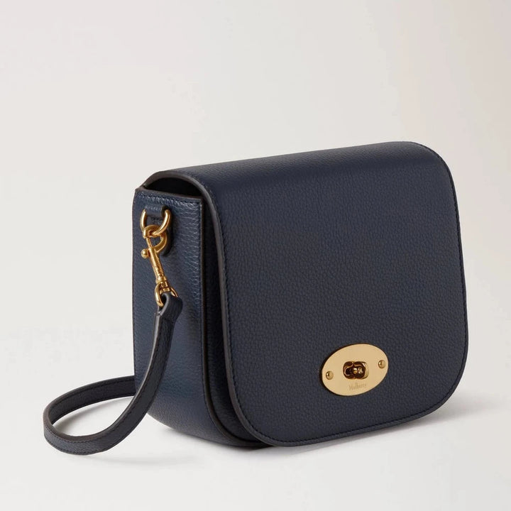 Mulberry Liten Darley Satchel Small Classic Grain Night Sky i mörkblått läder med gulddetaljer, modell RL4957205U888