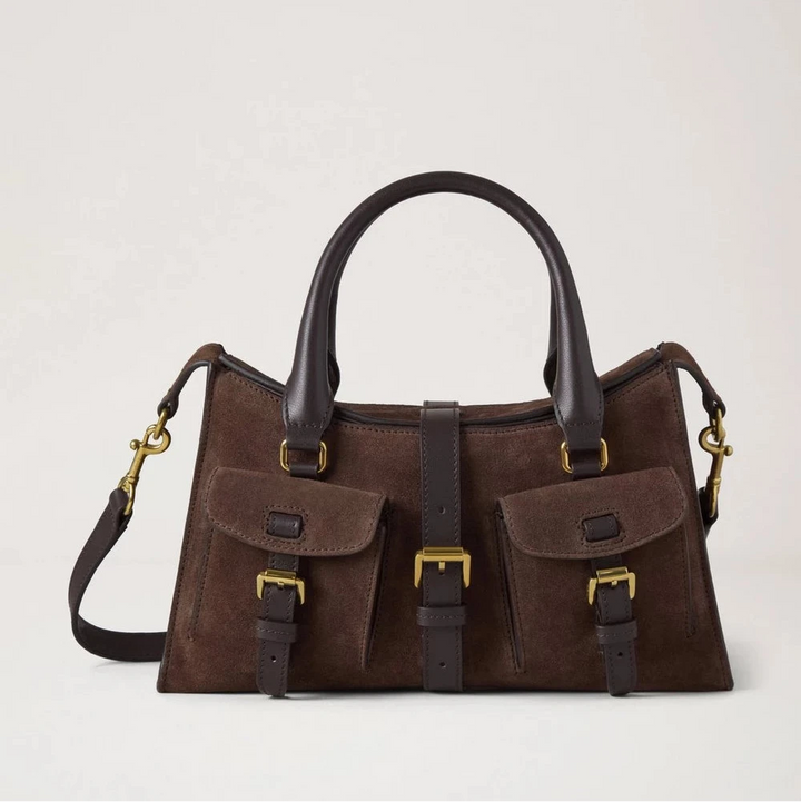 Mulberry Liten Roxanne Chocolate Mocka med mörkbruna läderdetaljer, modell HH9979047F614.