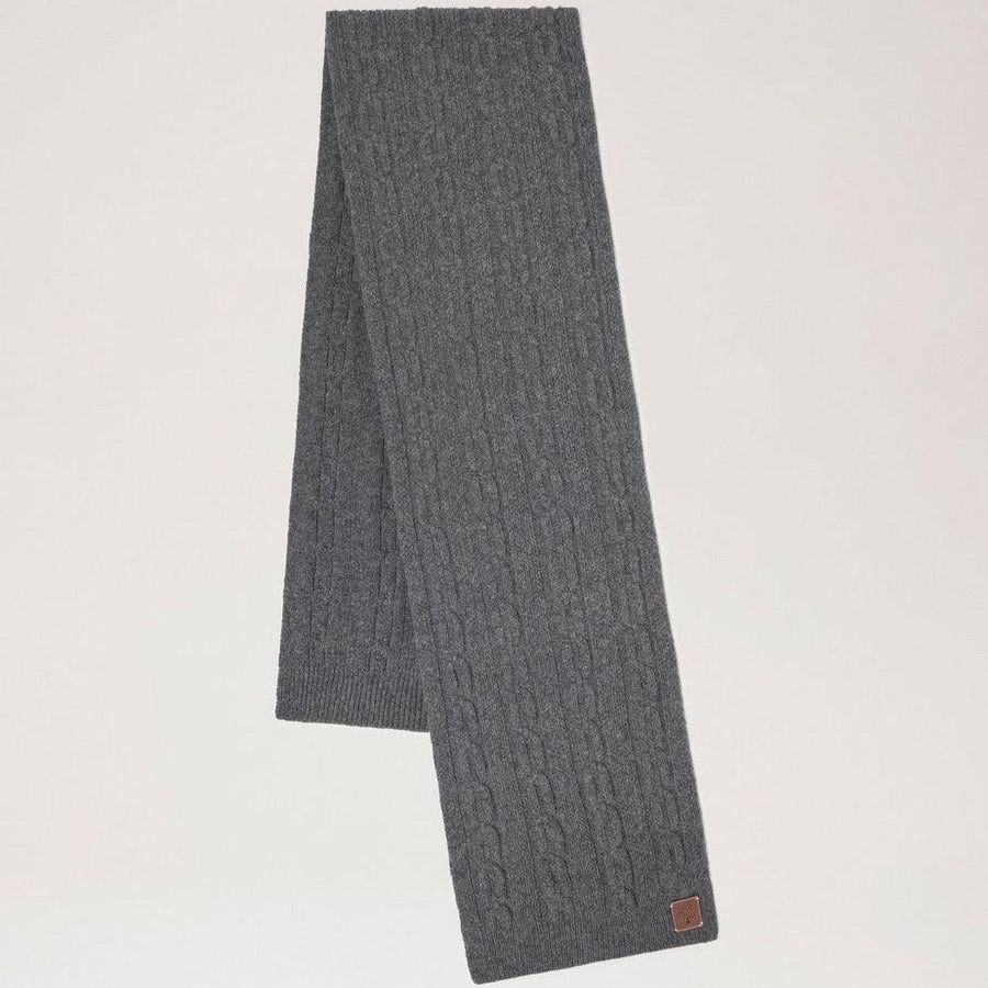 Mulberry Softie Chain Cable Knit Scarf Charcoal - Tørklæder - VS4760/969C110