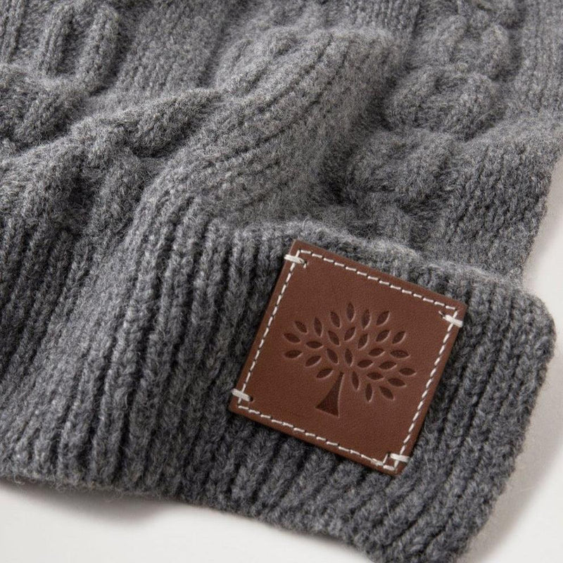 Mulberry Softie Chain Cable Knit Scarf Charcoal - Tørklæder - VS4760/969C110