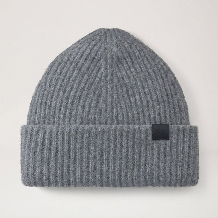 Mulberry Tree Chunky Wool Beanie mörkgrå i ribbad ull med vikt kant, modell VH4157153C912-1