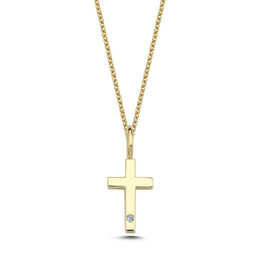 Nuran 14kt Guld Kors Med 0.005ct W.Si - Vedhæng - V2250-KORS0005RG