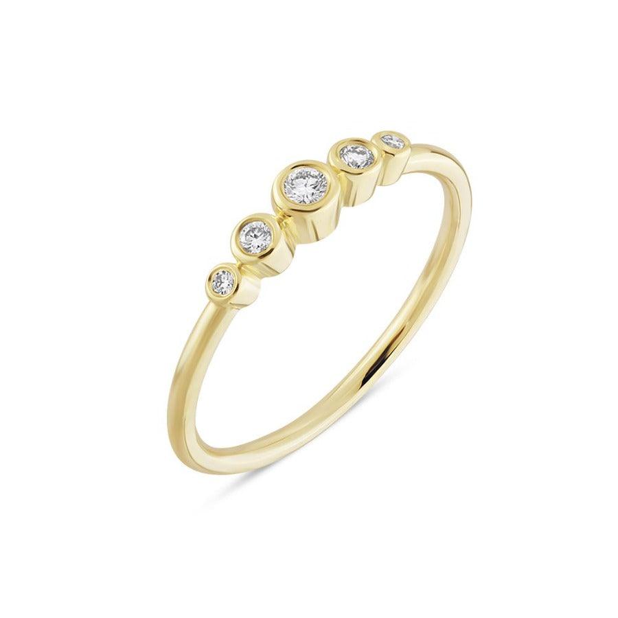 Nuran 14kt tube ring i guld med diamanter, forside, model 62232