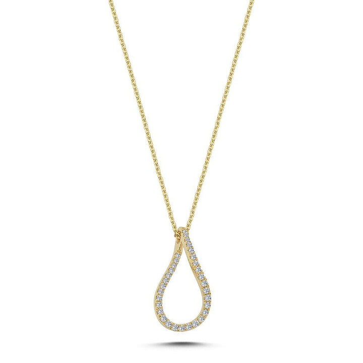 Nuran 14kt Valentina Halskæde m. Diamant vedhæng 0.25ct W/si - Halskæde - V2460-025-RG