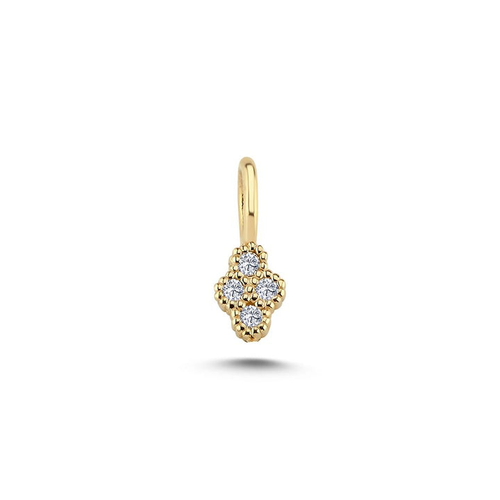 Nuran Athene 14kt hänge 0.04ct W/SI visar ett litet elegant guldhänge med fyra gnistrande diamanter. Modell V2560-004RG-1