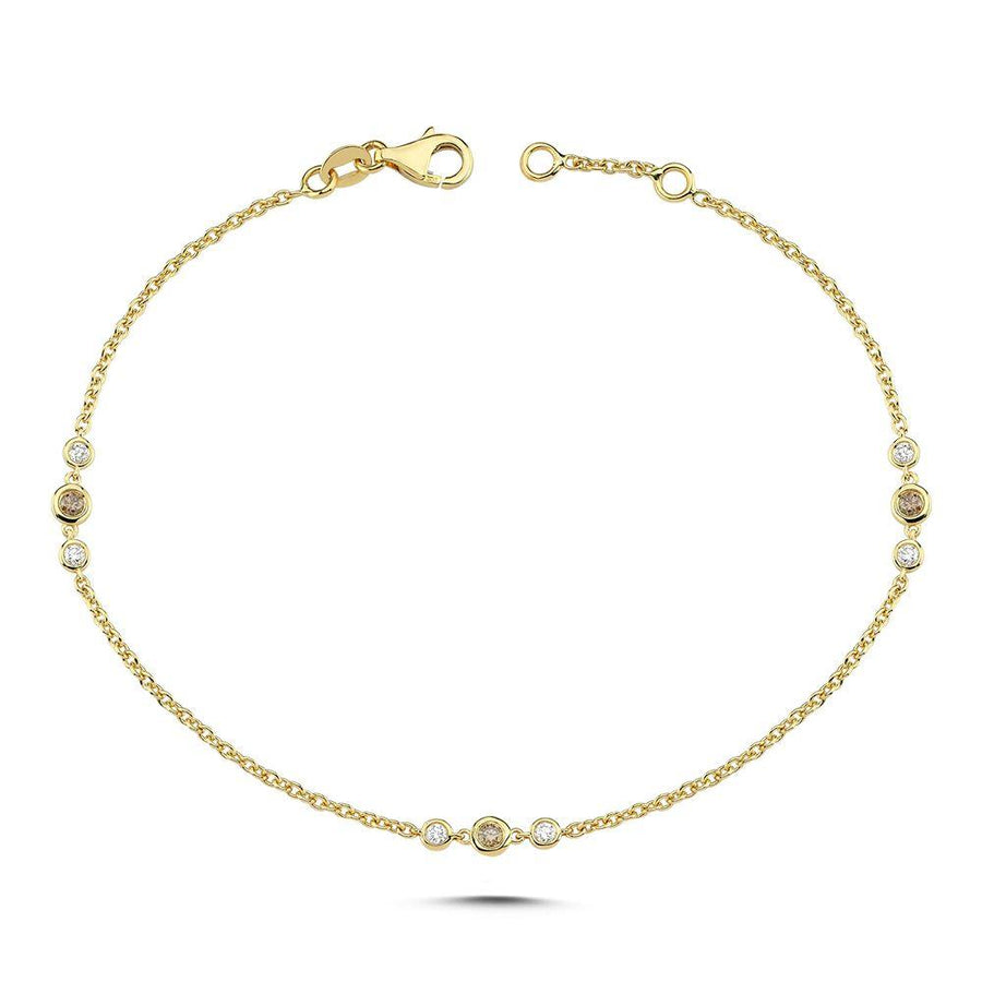 Nuran Champagne Armbånd Med Diamanter - Armbånd - B3090CH-021RG