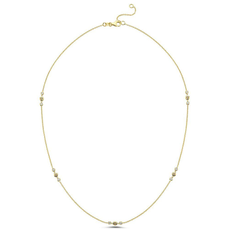 Nuran Champagne Halskæde Med Diamanter - Halskæder - V3090CH-035RG