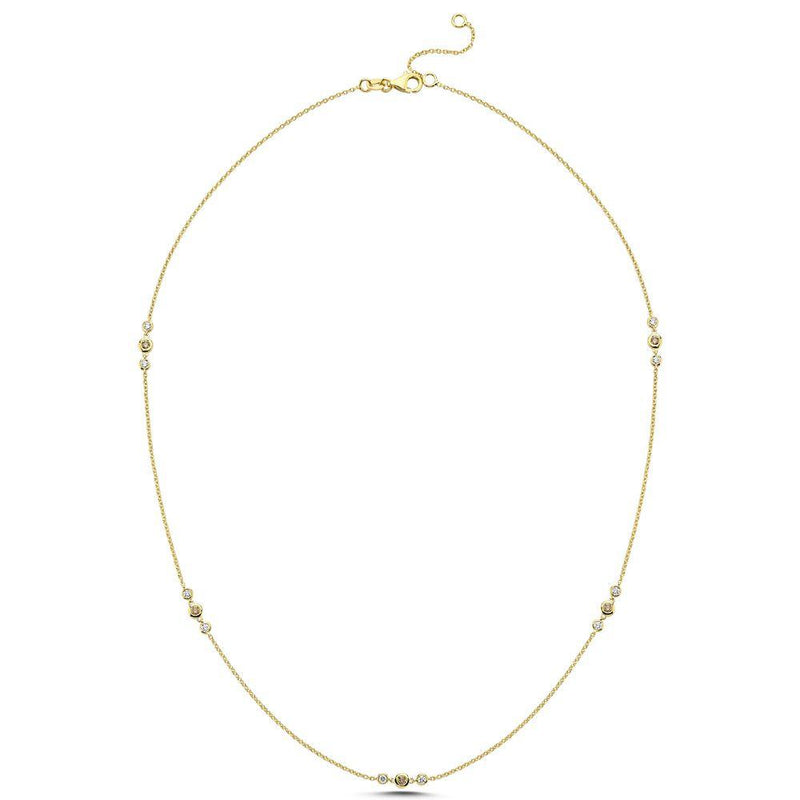 Nuran Champagne Halskæde Med Diamanter - Halskæder - V3090CH-035RG