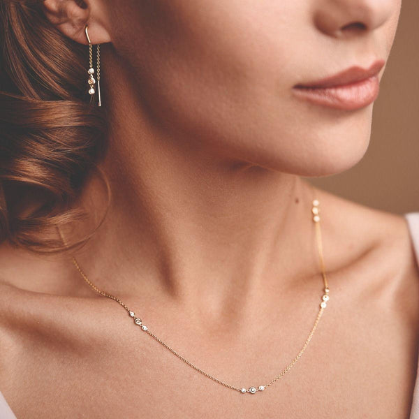 Nuran Champagne Halskæde Med Diamanter - Halskæder - V3090CH-035RG