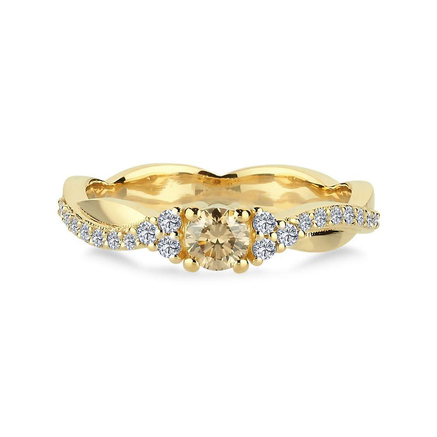 Nuran Champagne Ring Med Diamanter - A3084CH - Ringe - A3084CH-041RG-001