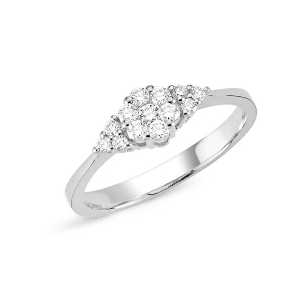 NURAN Lilja Ring 14 karat vitguld med 0,30 ct briljanter, elegant design med blanka diamanter. Modell a3040-030hg-001