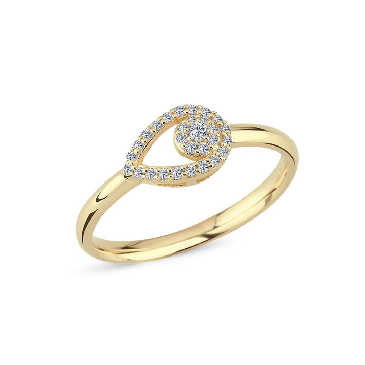 Nuran Mira 14kt ring 0,16ct W/SI markerad i ljust guld med droppformad diamantdesign, modell A2502-016RG-001