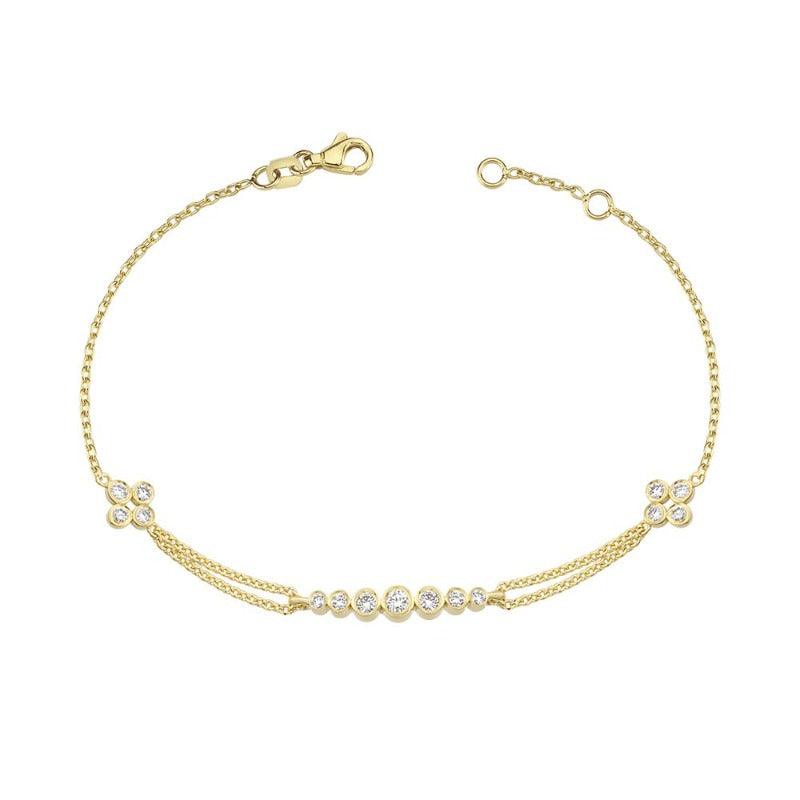 Nuran Olivia armband med diamanter i guld, elegant kedja och centrala stenar, modell B2300-020