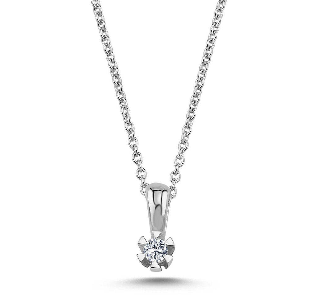 Nuran Star 14kt Hvidguld Vedhæng 0.03ct W.Si - Vedhæng - V1964-003-PATZHG
