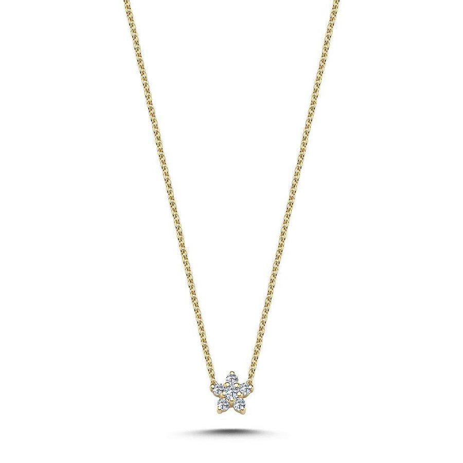 Nuran Stella 14 kt. Guld Halskæde m. Diamantstjerne 0.11ct W.Si - Halskæde - V2440-011RG