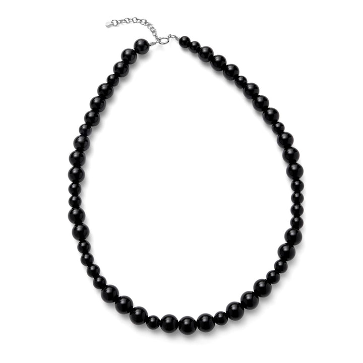 Pernille Corydon Night Sky Onyx halsband med svarta släta onyxpärlor och silverlås, modell N-324-S-1.