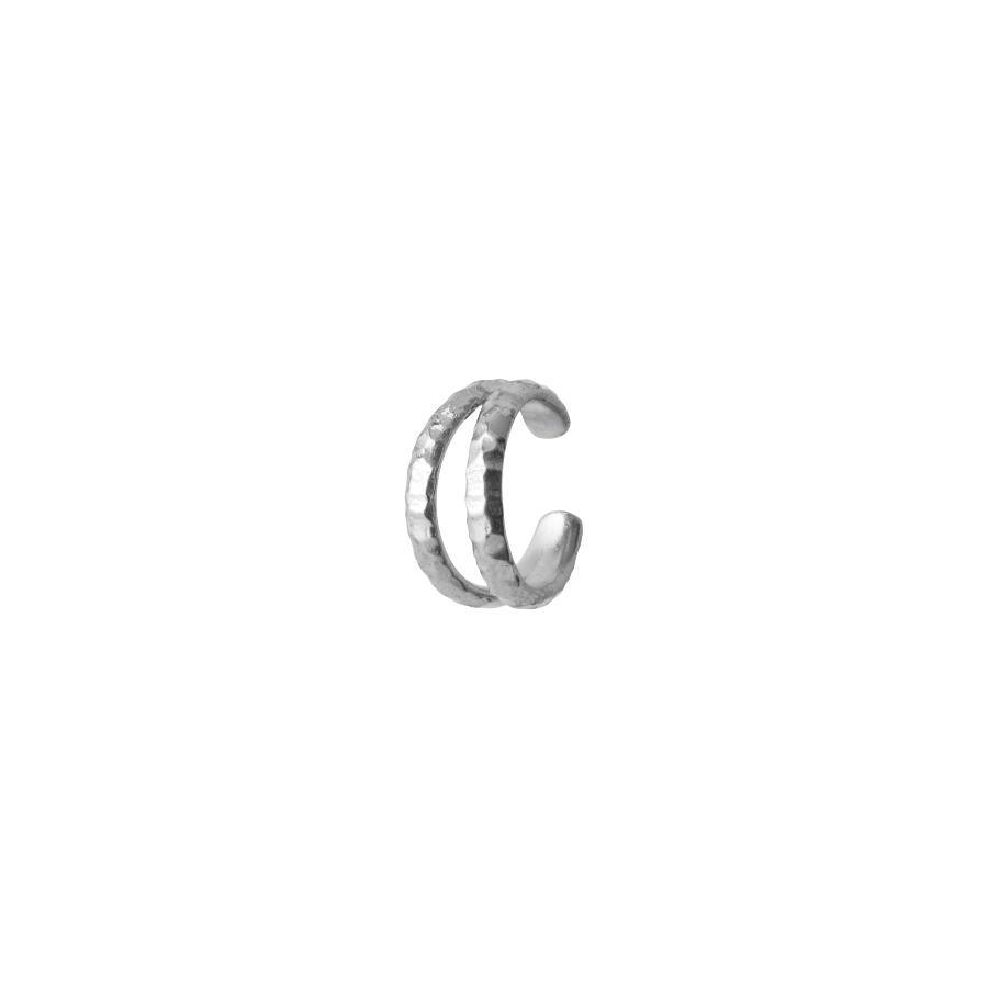 Pernille Corydon Poetry Silver Ear Cuff med hamrad yta i minimalistisk design, modell E-217-S