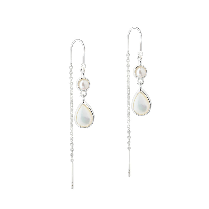 Aqua Dulce Celestia Pearl Drop örhängen i silver