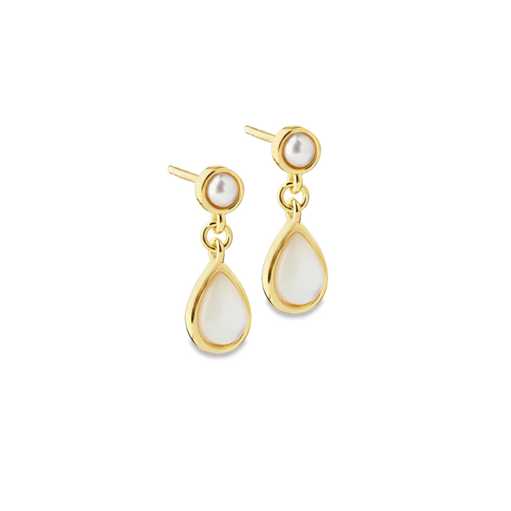 Aqua Dulce Celestia Pearl Drop örhängen i guldpläterad silver