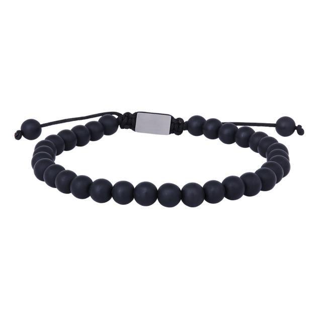 Son of Noa Stone Armband visar ett svart pärlarmband med justerbar sladd, matt finish. Modell 80980040000