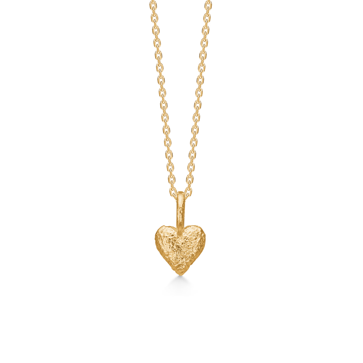 Studio Z Amour Heart halsband i guldpläterat med rustikt hjärthänge på kedja. Modell 7220357.