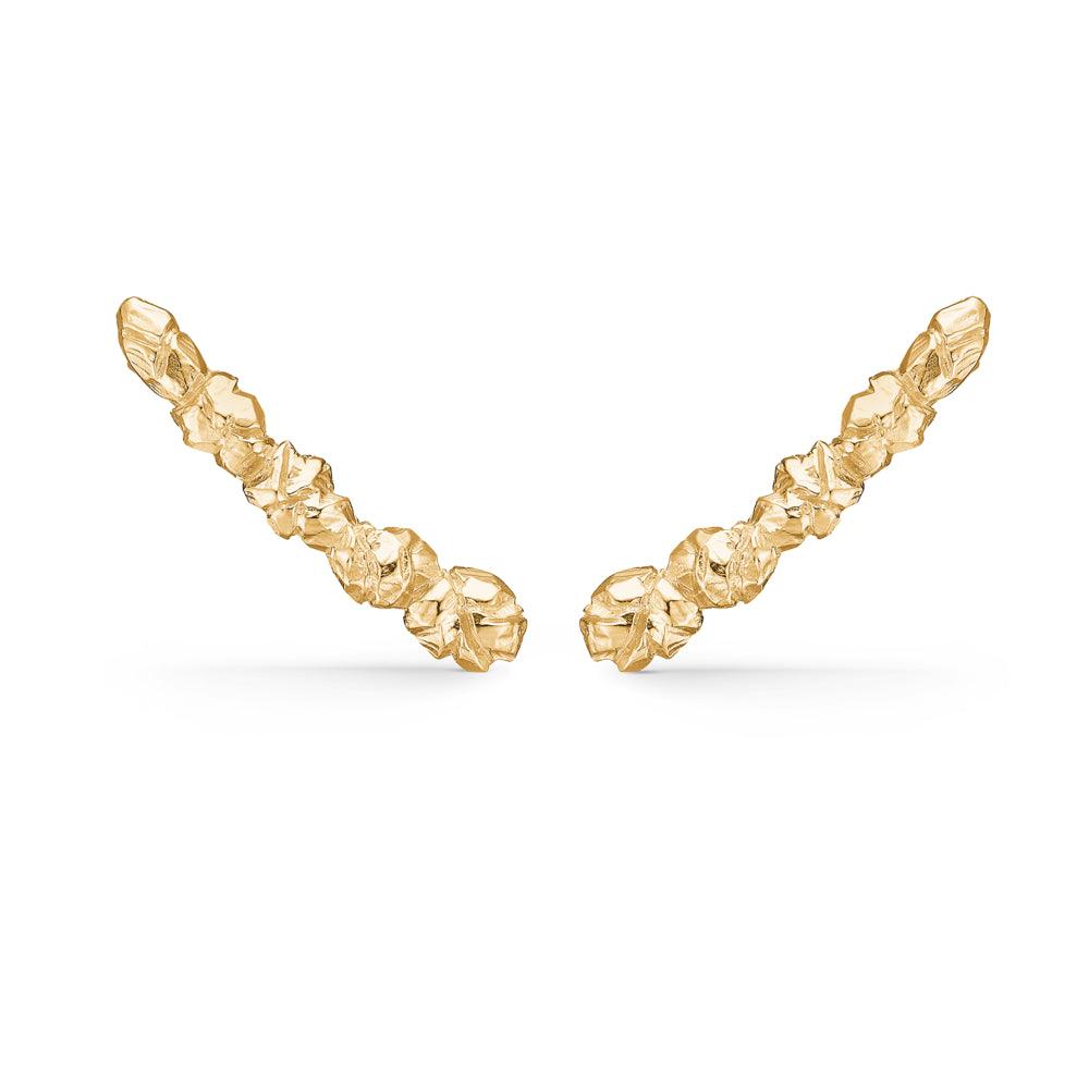 Studio Z Element Örhängen i glänsande guldfärgad metall med organisk struktur, modell 7210856-1