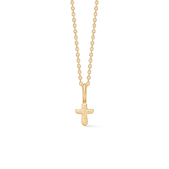 Studio Z Faithful Cross halsband i guldpläterat med korshänge, enkelt på svart bakgrund. Modell 7220358-1