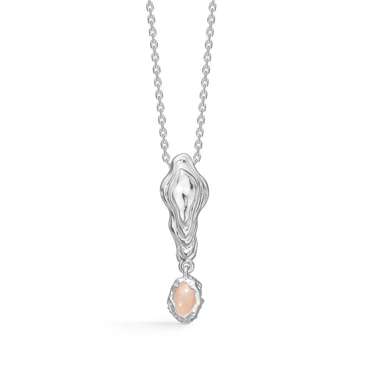 Studio Z Shell Solv Halsband med rosa zirkoner, notera unik organisk hängedesign. Modell 7127859-1