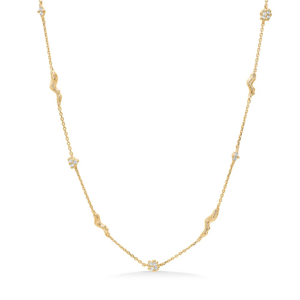 Studio Z Tangled halsband guldpläterat med zirkoner, elegant kedja med små gnistrande stenar, modell 7227845-1