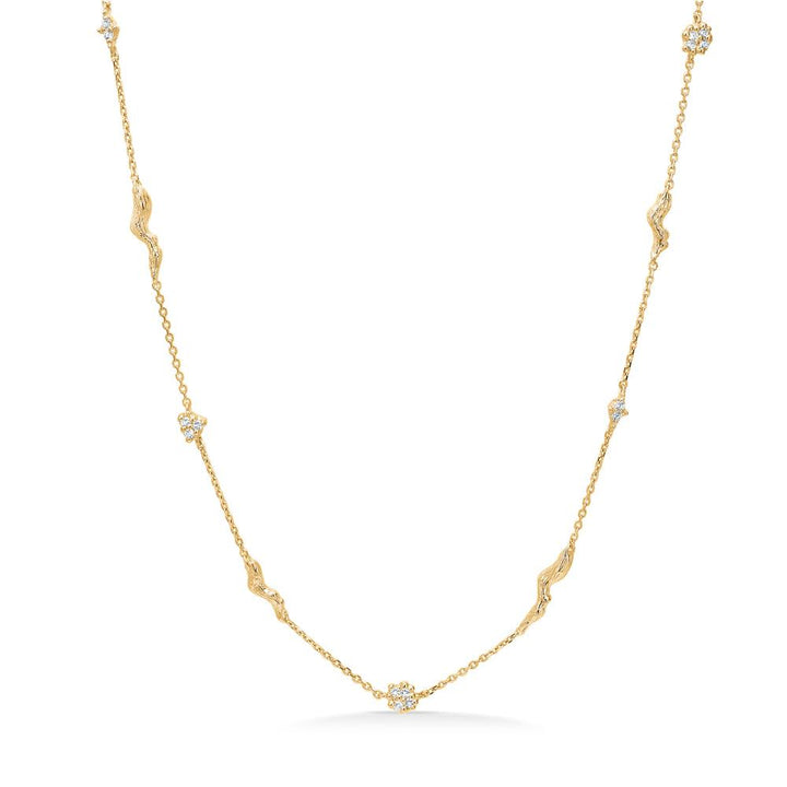 Studio Z Tangled halsband guldpläterat med zirkoner, elegant kedja med små gnistrande stenar, modell 7227845-1