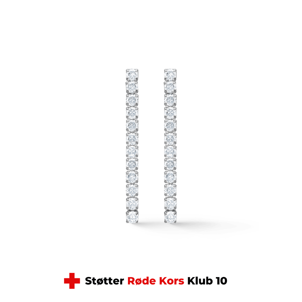 Studio Z Tennis örhängen 40mm i silver med zirconia, eleganta och slimmade örhängen. Modell 7117001-1