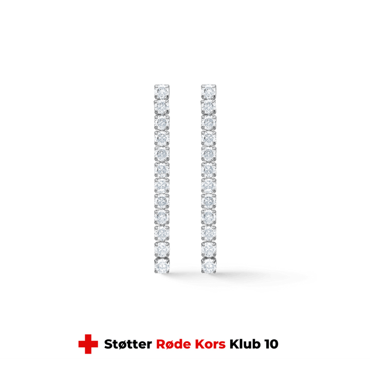 Studio Z Tennis örhängen 40mm i silver med zirconia, eleganta och slimmade örhängen. Modell 7117001-1