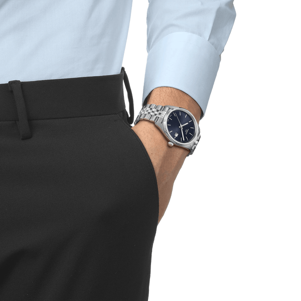 TISSOT BALLADE 40MM MED BLÅ GUILLOCHÉ URSKIVE - Herreur - T1564101104100