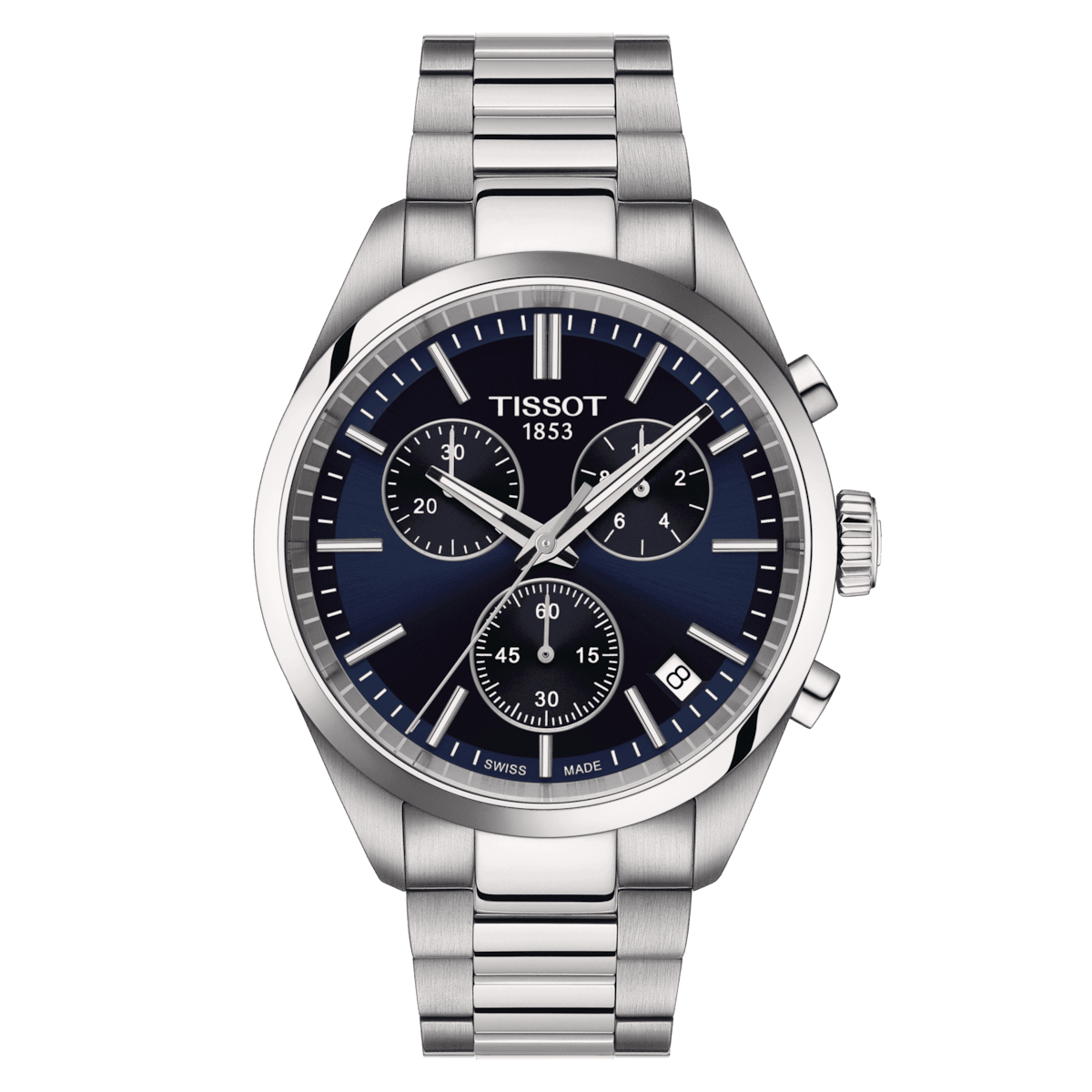 TISSOT PR 100 CHRONOGRAPH MED BLÅ URSKIVE - Herreur - T1504171104100