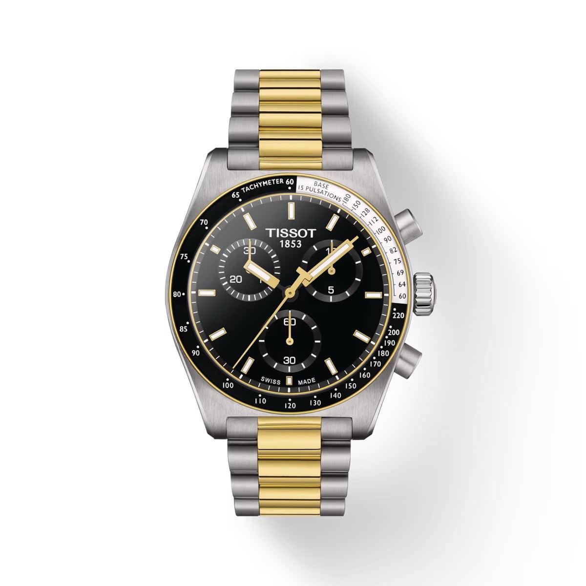 TISSOT PR516 CHRONOGRAPH GULD PVD MED SORT URSKIVE - Herreur - T1494172205100