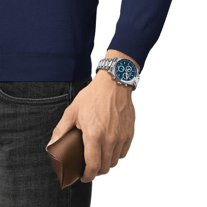 TISSOT PR516 CHRONOGRAPH MED BLÅ URSKIVE - Herreur - T1494171104100