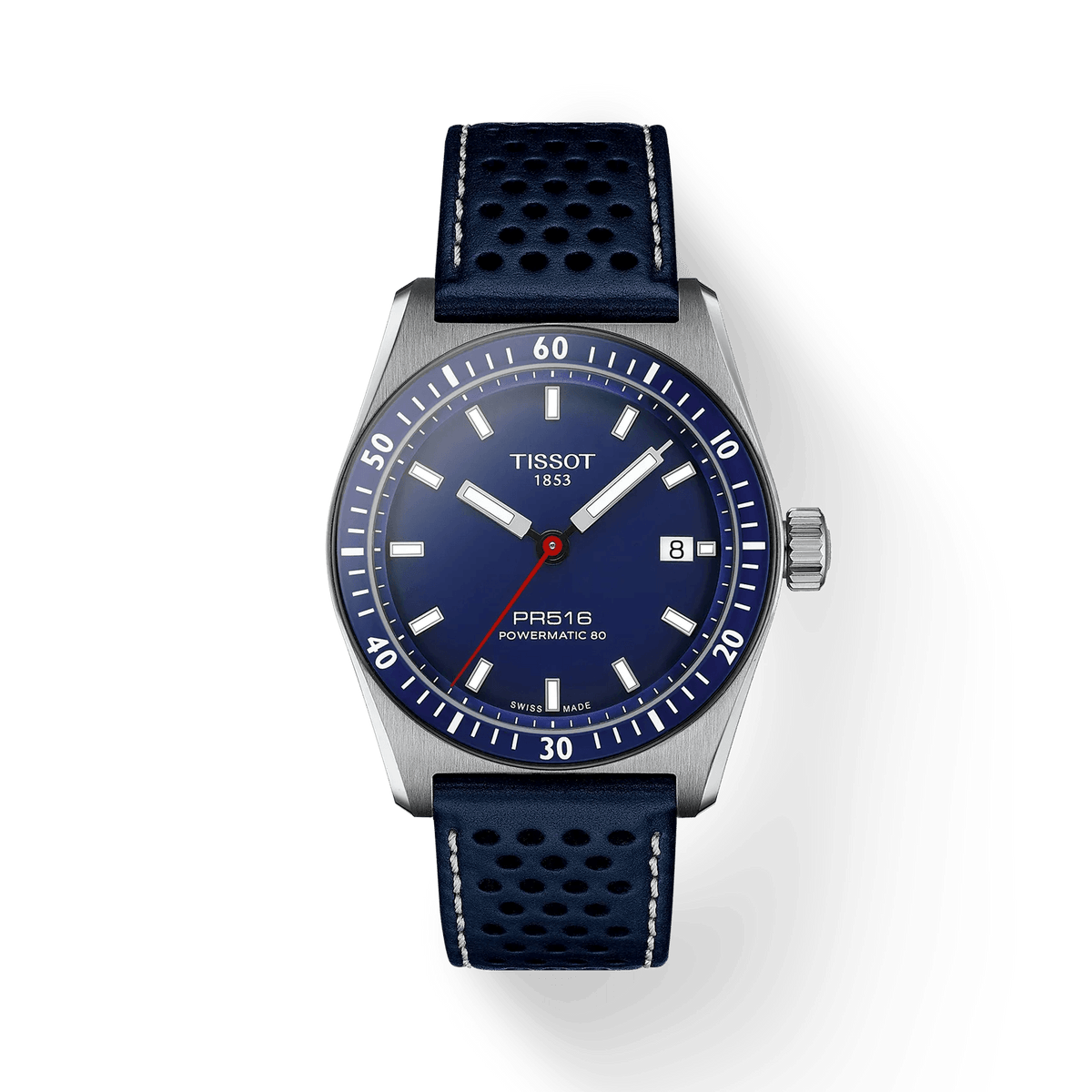 TISSOT PR516 POWERMATIC 80 MED BLÅ URSKIVE 38MM - Herreur - T1494071604100
