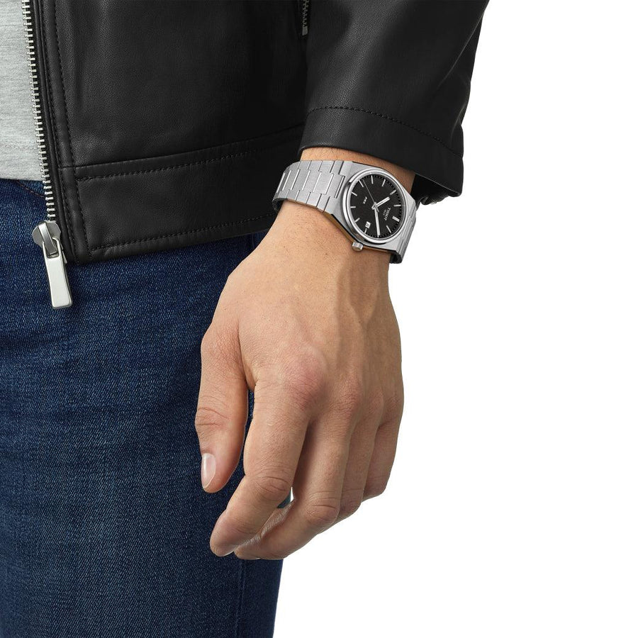 TISSOT PRX 40MM SORT URSKIVE - Herreur - T1374101105100
