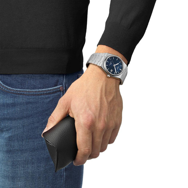 TISSOT PRX POWERMATIC 80 MED BLÅ URSKIVE - Herreur - T1374071104100