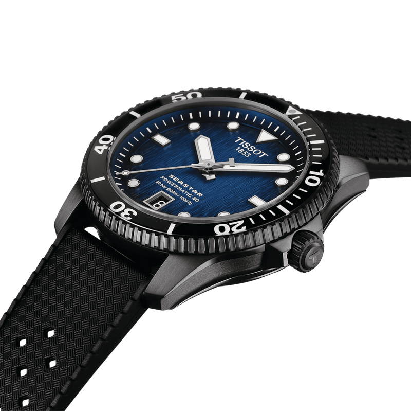TISSOT SEASTAR 1000 POWERMATIC 80 40MM MED GUMMIREM - Herreur - T1208073704100